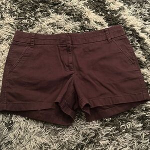 Burgundy J. Crew Chino Shorts, SIze 10, 3.5” inseam